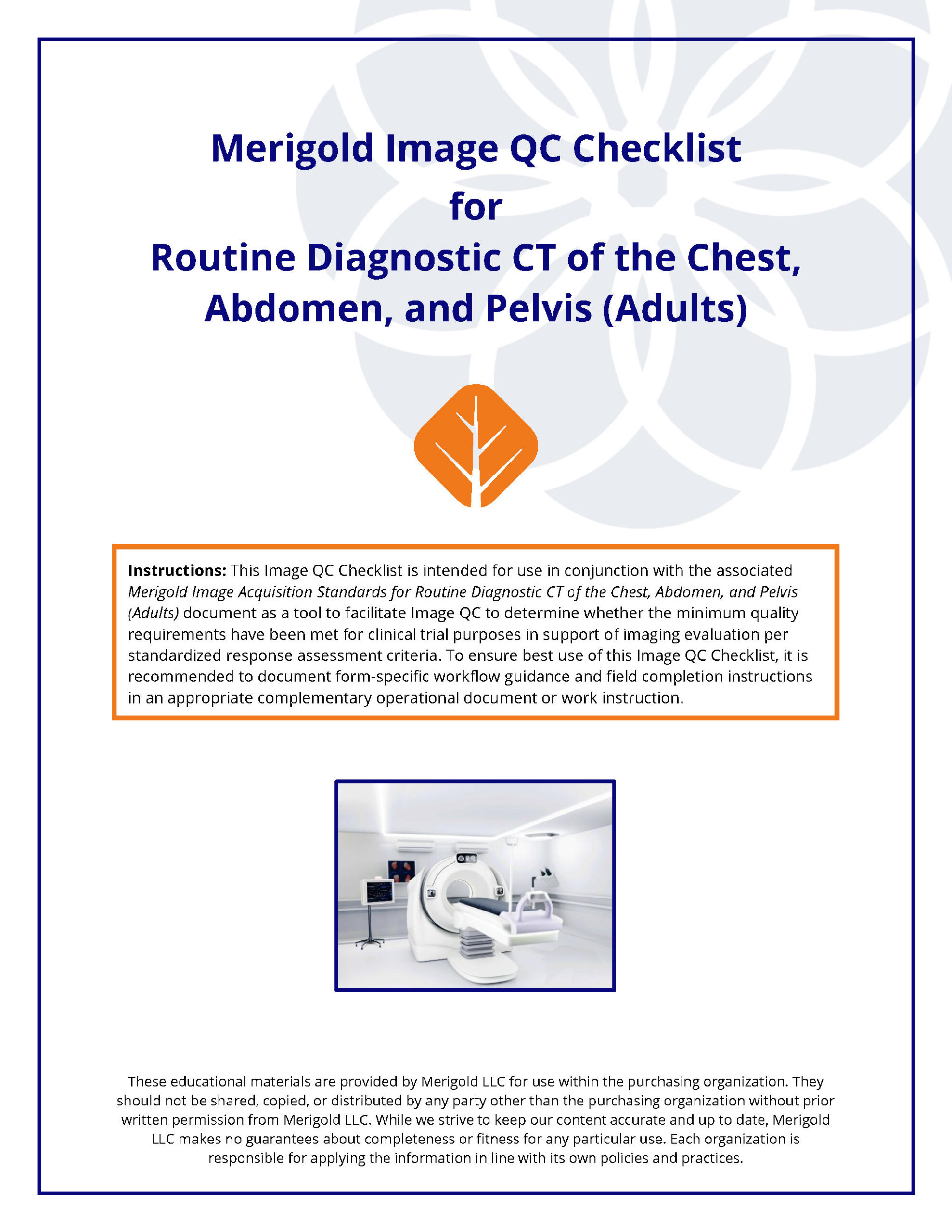Merigold Image QC Checklist for Routine Diagnostic CT of the Chest, Abdomen, and Pelvis (Adults) (PDF)