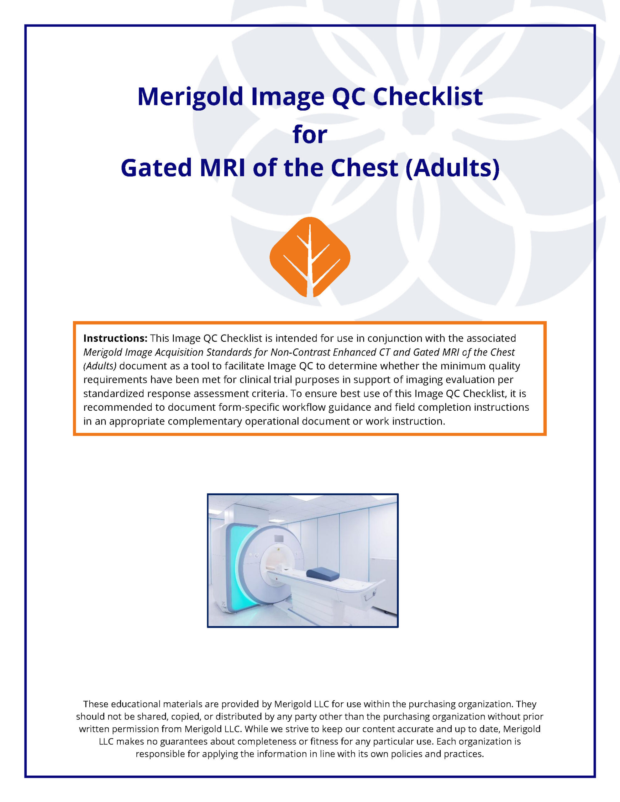 Merigold Image QC Checklist for Gated MRI of the Chest (Adults) (PDF)